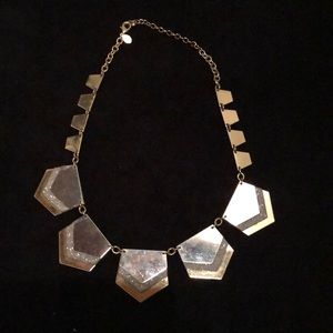 Silver & Gold Mirror Plated Chevron Necklace